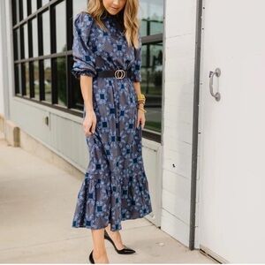 Universal Thread Patchwork quilt print maxi dress (xs)